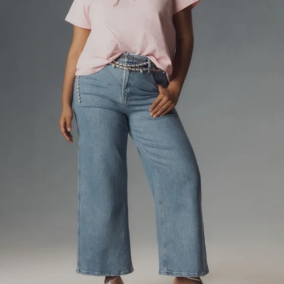 Good American Good Skate Soft-Tech High-Rise Crop Wide-Leg Jeans - Picture 5 of 8